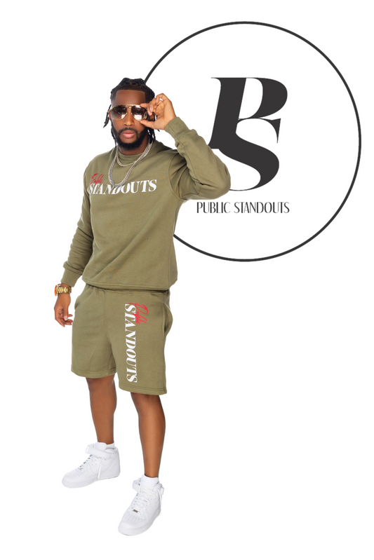 Olive Green Crewneck Sweater & Shorts Set – Bold Moves Collection